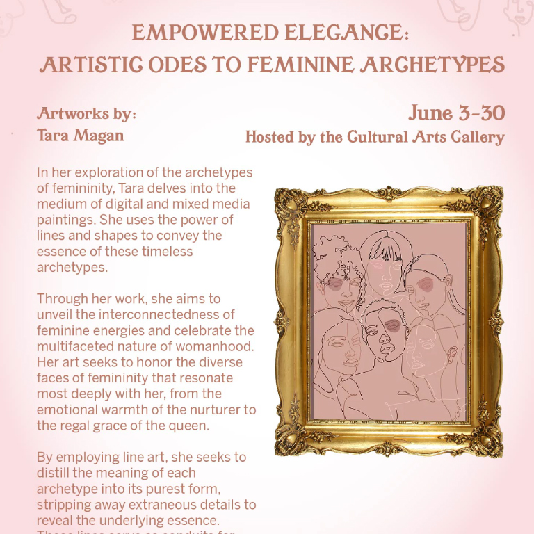 Cover of the art gallery titled "Empowered Elegance".